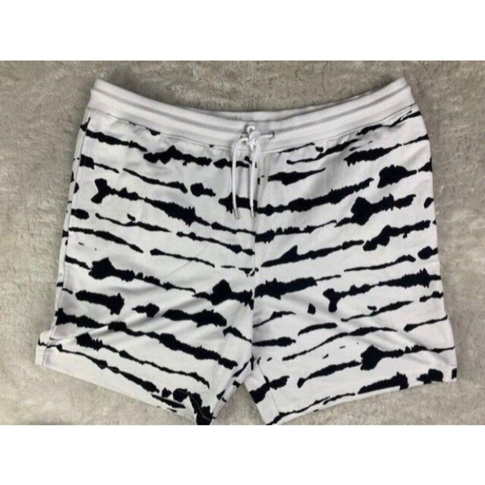 International Concepts Size XL  Mens Shorts Black White Drawstring Elastic Waist
